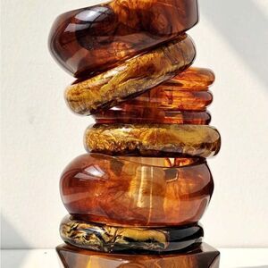 Brown Resin Bangle Bracelet A1198